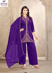 Women Stylish Designer Traditional Ethnic Party Wear Outfit for <b>Wedding</b> Office Wear Regular Fit Wrinkle Free Quick Dry - Product Image 3