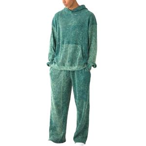 Conjunto Deportivo para Hombre, Lavado Ácido, 100% Algodón, Color Sólido, Grueso, Transpirable, Informal, para Exteriores, Temporada de Invierno 2026 - Product Image 2