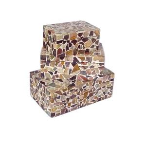 Boîte en mosaïque de résine et nacre disponible en toutes tailles, boîte à bijoux, organiseur pour femmes et filles - Product Image 1