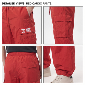 Wholesale <b>Men</b> Embroidered Logo Windbreaker Cargo Pant 100% <b>Nylon</b> Quick Dry Hiking Baggy <b>Joggers</b> <b>Men</b> Rain Wear Waterproof Pants - Product Image 6