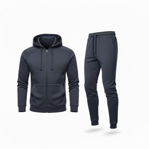 Ensemble de survêtement unisexe personnalisé en polaire polyester/coton léger 2 pièces pour la gym, l'entraînement et le jogging – Vente en gros - Product Image 4