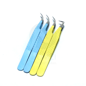 ชุดแหนบปลายแหลม NOMZI INTERNATIONAL สีเหลืองอ่อนน้ำเงิน ขายดี ปรับแต่งได้ ด้ามจับเพชรยาว ปลายไฟเบอร์ สแตนเลสสตีล - Product Image 5