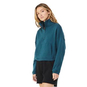 Sweatshirts With Mock Neck High Demand Cotton <b>Women's</b> Hoodies Custom Logo Factory Half <b>Zip</b> Washed And Embroidered For <b>Women</b> - Product Image 2