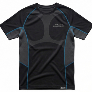 Camisetas Deportivas de Punto con Logotipo Personalizado, Camisetas Deportivas de Manga Corta para Hombre, Transpirables, de Secado Rápido, con Elasticidad en Cuatro Direcciones, Ropa de Yoga y Fitness - Product Image 1