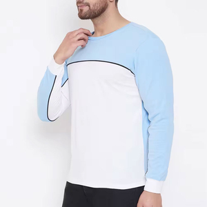 เสื้อยืดแขนยาวแบบยูนิเซ็กซ์สำหรับผู้ชาย ผ้าฝ้ายถัก 100% ด้านหน้าเรียบง่าย สวมใส่สบาย ระบายอากาศได้ดี เนื้อผ้านุ่ม เสื้อแขนยาวเต็มตัว - Product Image 1