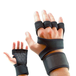 Guantes de Levantamiento de Pesas Transpirables de Medio Dedo, Agarre de PU, Correa de Muñeca Ajustable, Protector de Palma Unisex para Exteriores - Product Image 1