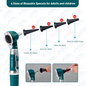 Herramienta de Diagnóstico para Infecciones de Oído con Estuche de Plástico Rígido, Otoscopio de Color Verde con Luz de Fibra Óptica, Otoscopio Quirúrgico - Product Image 5