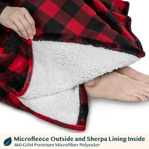 Couverture à capuche personnalisée en molleton Sherpa surdimensionné avec poche pour femmes et hommes - Product Image 3