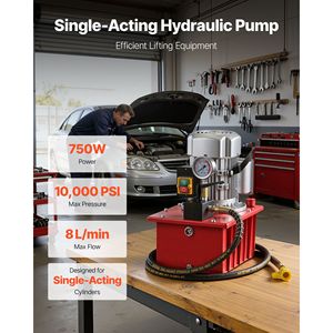 Pompa Idraulica Elettrica 750W 10000 PSI 120V Unità di Potenza a Singolo Effetto con Valvola Manuale - Product Image 2