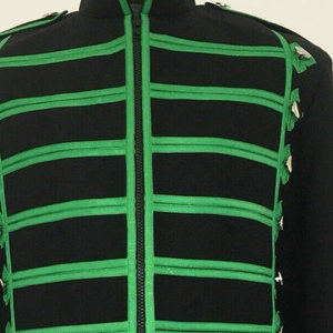 2026 Men’s Scottish Black Green Steampunk Emo <b>Punk</b> Goth Drummer TOP SELL <b>Jacket</b> Factory Wholesale OEM ODM - Product Image 4