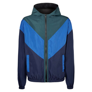 2026 Custom Men's <b>Waterproof</b> Outdoor Windbreaker <b>Jacket</b> 100% Nylon Vintage Colour Block Design Stand Hooded Zipper Wholesale - Product Image 2