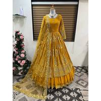 Shree Hari Fashion-SR Designer Schwarze Hochzeitskleider Elegantes Partykleid mit Unterteil und Dupatta Größe M
