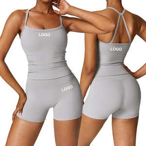 Gym Fitness New <b>Brushed</b> Yoga Sets for Women 2 Piece Long Sleeve Crop Top Active Wear Outfits Women's 4 Piece Workout Outfits - Product Image 4