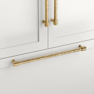 Poignées de meuble en laiton massif, poignées de tiroir en cuivre doré pour cuisine et armoire, avec pieds en forme de boule - Product Image 1