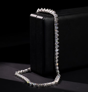 Luxury Heart Shape Moissanite Tennis <b>Necklace</b> Iced Out Chain Hip Hop Jewellery Romantic <b>Statement</b> Gift - Product Image 2