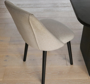 Ensemble de table à manger ronde scandinave moderne avec chaises rembourrées, bois de mahogany massif, base en X, ensemble de meubles de salle à manger - Product Image 6