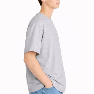 T-shirt en coton tricoté personnalisé avec logo pour homme, col rond, grande taille, pour le sport et la gym - Product Image 3