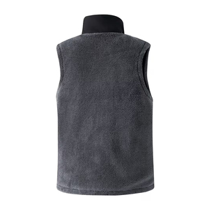 <b>Men's</b> Winter Sherpa <b>Fleece</b> Vests Stand Collar Zipper Closure Windproof Breathable Casual Outerwear Sherpa <b>Fleece</b> <b>Gilets</b> - Product Image 3