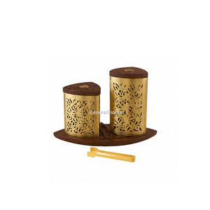 Juego de Quemadores de Incienso de Latón Concept Home con Tapa de Madera de Sándalo y Pinzas, Ecológico, Aromático de Larga Duración, para Uso en Todas las Estaciones, Alta Calidad - Product Image 4