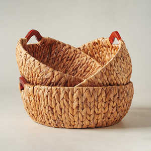 Meilleure vente de jacinthe d'eau tendance européenne de haute qualité panier de rangement tissé à la main panier décoratif bon marché pour l'organisation de la maison - Product Image 1