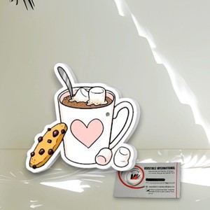 Paleta de Acrílico para Extensiones de Pestañas con Forma de Corazón y Diamante Personalizada, con Galleta con Chispas de Chocolate y Cacao Caliente, Herramientas Magnéticas para Pestañas - Product Image 2