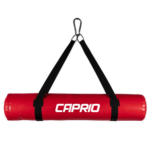 Caprio Sac de frappe sur pied personnalisé rouge et noir en cuir synthétique de qualité supérieure, robuste et durable, avec fermeture auto-agrippante pour le karaté - Product Image 1