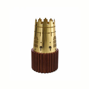 Luxury Wooden Base Brass Bakhoor Burner Arabic Incense Burner Mabkhara <b>Oud</b> Burner Home Decor Gift Ramadan - Product Image 4