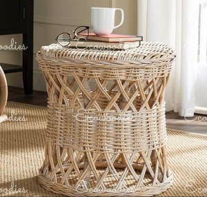 Eco-Friendly Bamboo Traditional Antique Stool & Ottoman Multi-Purpose Living Room Furniture for Apartment-Ecowoodies - Product Image 1