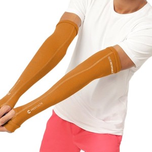 Manchons de cyclisme orange pour hommes, anti-UV, respirants, à compression, avec logo sur la manche gauche, taille adulte, design personnalisé, collection 2026 - Product Image 4
