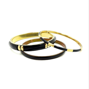Bracelets en résine avec laiton peints à la main pour femmes / Accessoires de mode pour dames - Product Image 3