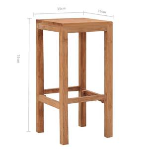 Ensemble de 4 tabourets de bar en teck massif durable, finition bois naturel pour une utilisation durable - Product Image 6