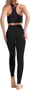 Conjuntos de Ropa de Yoga con Logotipo Frontal Personalizado al por Mayor, Ropa Deportiva de Alta Calidad sin Costuras de 2 Piezas para Mujer, Poliéster/Nailon - Product Image 4