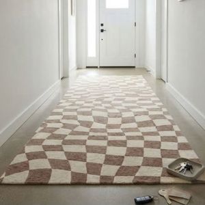 Alfombra de pasillo moderna con diseño geométrico a cuadros de fabricante indio, de pelo bajo, rectangular, para el hogar, ¡la más vendida! - Product Image 1