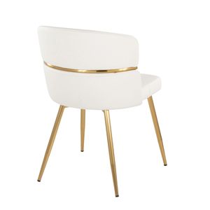 Ensemble de 2 chaises de salle à manger Cinch Glam/Art Déco en métal doré et similicuir blanc, style glamour - Product Image 4