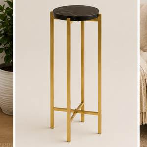 Modern Round <b>Side</b> <b>Table</b> with Black Tempered Glass Top and <b>Gold</b> Metal Frame Minimalist Living Room Furniture Decorative <b>Table</b> - Product Image 2