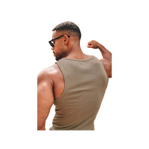 Camiseta sin Mangas de Punto para Hombre, Color Sólido, Cuello Redondo, Estilo Casual, Gris, para Gimnasio - Product Image 3
