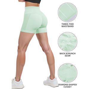 Shorts de yoga taille haute pour femmes avec effet ventre plat et lifting des fesses, en tissu extensible doux et sans coutures, pour l'entraînement et le fitness - Product Image 5