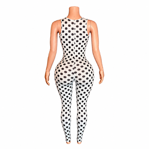 Combinaison moulante sans manches en tricot pour femme – Combinaison une pièce extensible et ajustée à longueur intégrale - Product Image 3