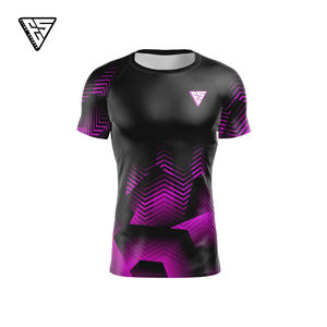 Ventes en gros de rashguards BJJ personnalisés respirants, antibactériens, écologiques, anti-UV en spandex/polyester - Manches courtes, réductions en gros - Product Image 3