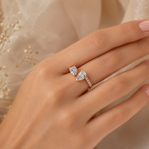 Anillo de Oro de 10K con Diamante Cultivado en Laboratorio con Corte de Pera, Color D, para Mujer, de Lujo, Certificado por IGI, Venta al Por Mayor, Joyería Fina OEM - Product Image 2