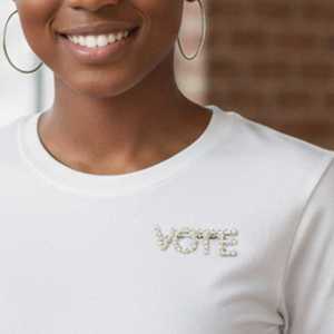 Pin de Solapa VOTE con Perlas y Letras de Diamantes de Imitación, Accesorio de Votación, Joyería para el Día de las Elecciones para Mujeres y Hombres - Product Image 6