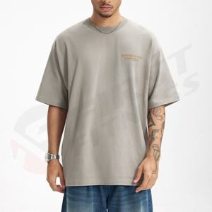 Camisetas con logotipo personalizado bordado para hombre, camiseta extragrande de 280 g/m², camiseta de algodón de marca de 280 g/m² - Product Image 6