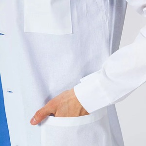 Batas de Laboratorio Médicas de Manga Larga de Algodón Tejido Personalizadas al por Mayor para Doctores y Enfermeras - Uniformes de Hospital Unisex Blancos - Product Image 5