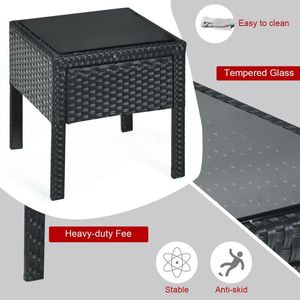 ชุดเฟอร์นิเจอร์ลานบ้านหวายกลางแจ้ง 3 ชิ้นพร้อมเบาะนั่งที่สะดวกสบาย - Product Image 3