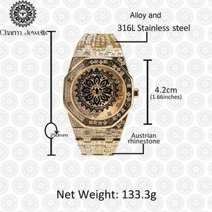 Charm_Jewells Luxury Men's Stainless Steel <b>Watch</b> <b>Case</b> Mechanical Movement Auto Date 40mm Dial 10 Bar Water Resistance Hollow - Product Image 2
