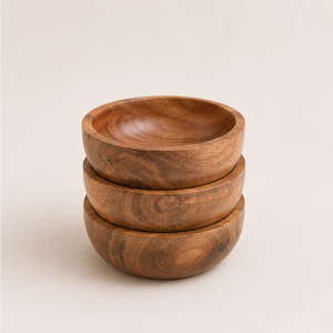 Wholesale Handcrafted Acacia Wood Bowls Set Round Wooden Serving Bowl for Salad Snacks Nuts and <b>Candy</b> In Best Price - Product Image 5