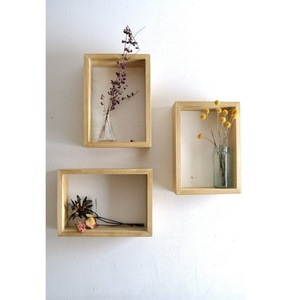 Étagères murales en bois durable, écologiques, en bois naturel, pour le rangement et la présentation à la maison, au bureau, dans la chambre ou la cuisine - Product Image 1