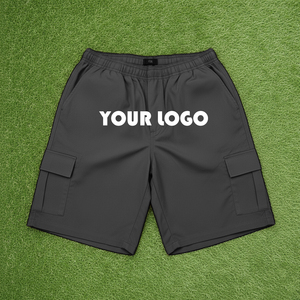 Custom Made Summer Streetwear Polyester Baggy Zip up Windbreaker Embroidery <b>Cargo</b> Nylon <b>Shorts</b> Men - Product Image 4