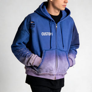 Sudaderas Extra Grandes para Hombre, Modernas, Color Naranja Tie-Dye, Desgastadas, con Estampado Personalizado - Product Image 6