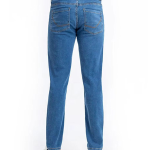 Jeans de Mezclilla para Hombre, Corte Recto, Cintura Media, Color Sólido, Tejido Transpirable y Ecológico de Spandex/Algodón, Servicio OEM, Ropa Casual Urbana - Product Image 4